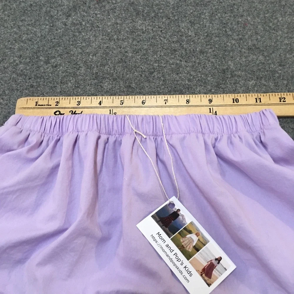 Skirt ORGANIC Girls 10/12 Midi Purple Ruffle Tiered Cotton Mom and Pop's Kids - Picture 8 of 10